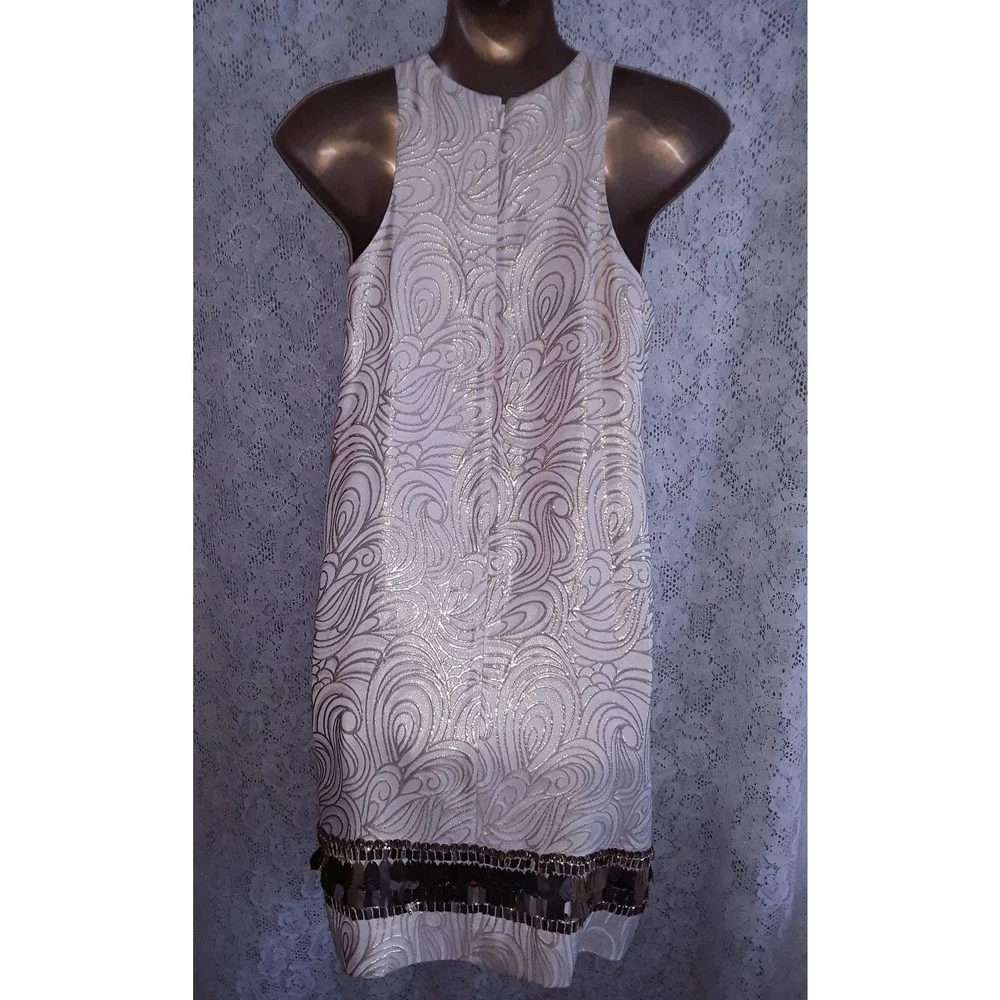 NWT Lilly Pulitzer Sz XS DIEDRA Gold Metallic TIDAL WAVE Jacquard Dress - Picture 5 of 11